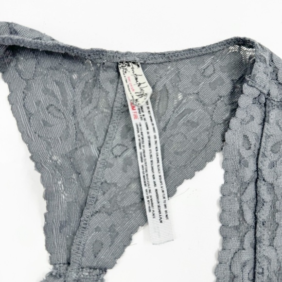 ✅ Free People Galloon Lace Racerback Bra GREY SIZE MEDIUM - Picture 4 of 6
